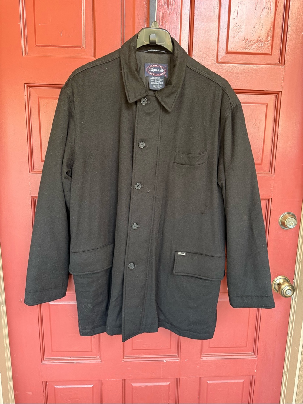 Faconnable Albert Goldberg Loro Piana Storm System Wool Coat Jacket Mens XL Bl